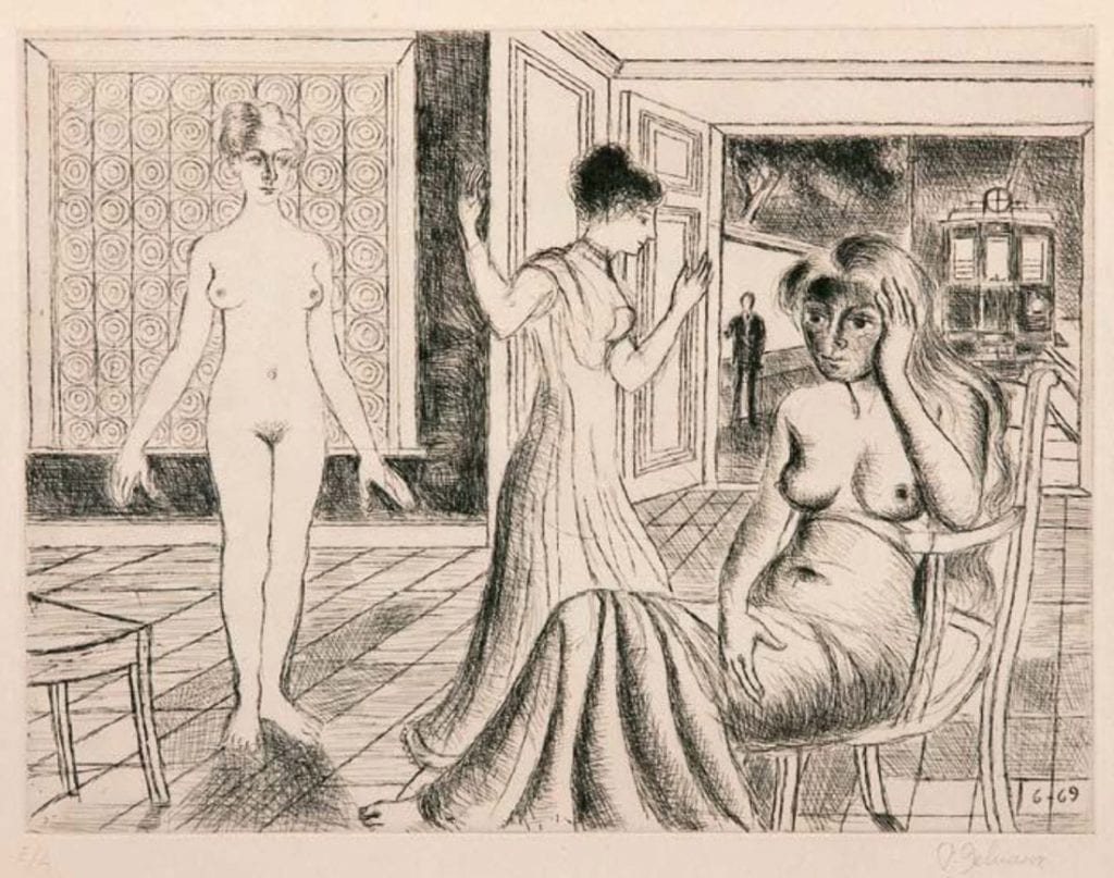 Paul DELVAUX (1897-1994) La chambre, 1969