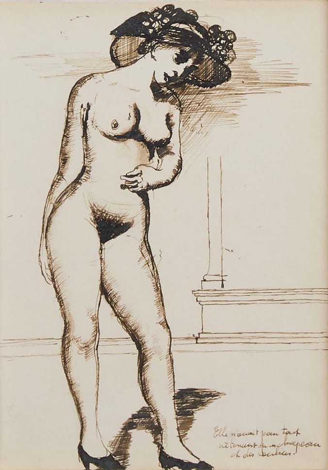 Paul DELVAUX (1897-1994) - Nu aux escarpins, circa 1935-1936