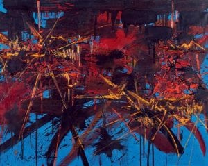 Georges MATHIEU (1921-2012) - Prison bleue, circa 1990