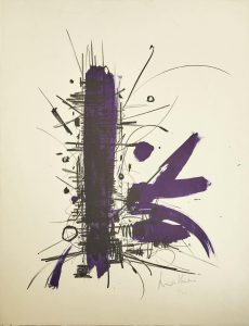 Georges MATHIEU (1921-2012) - Composition en noir et violet, circa 1958-59