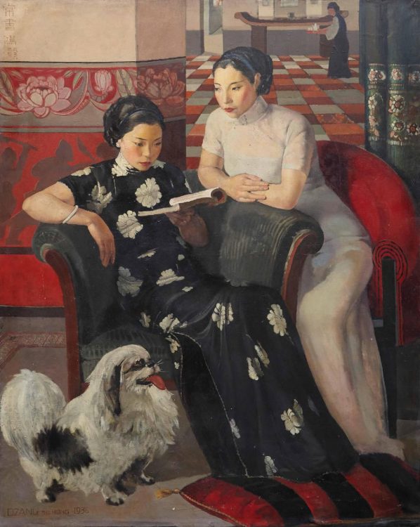 Deux sœurs au salon - Chang Shuhong